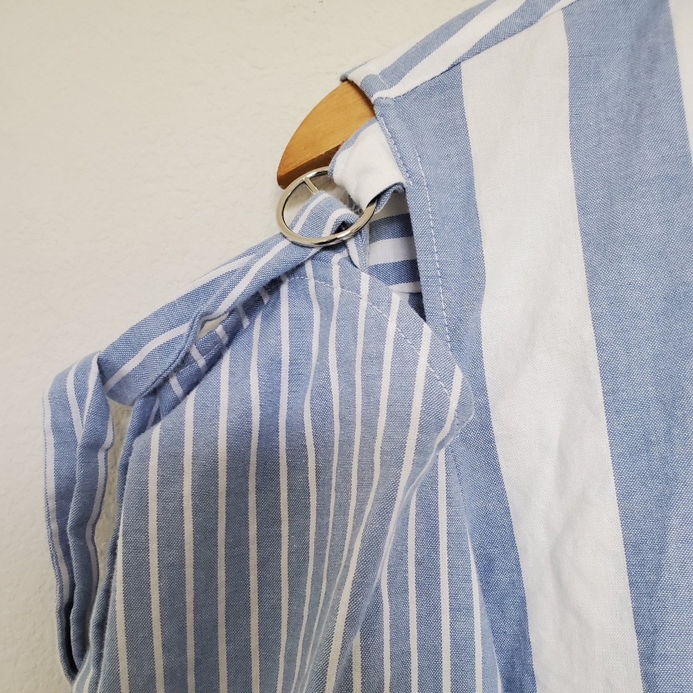 NWOT Tú Grace Striped Button Down Shirt - Picture 5 of 13